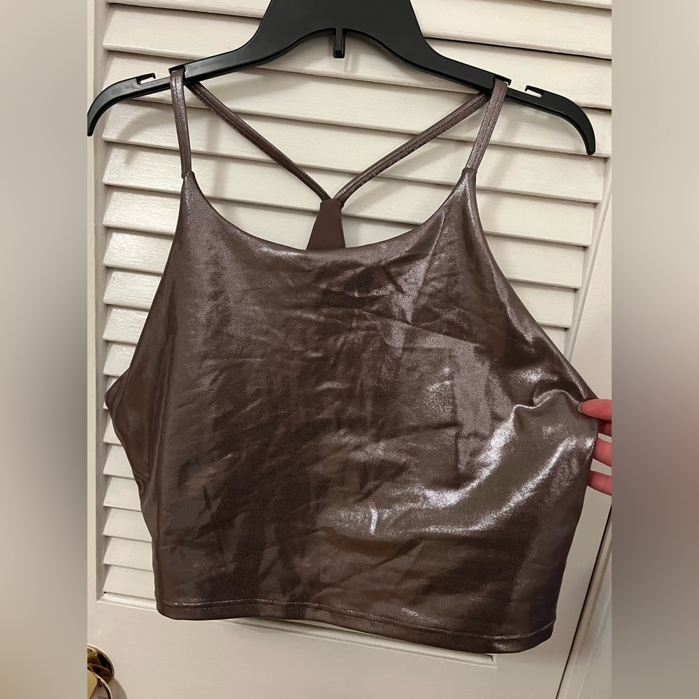 Metallic Old Navy Longline Sports Bra Light Support NWT